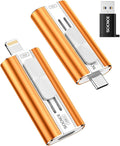 512GB Flash Drive Intended for Phone, USB External Memory Stick Storage Backup for Photos Videos, Plug and Play No APP Required, Compatible with iPhone iPad Android and PCs (1 Pack-Orange)