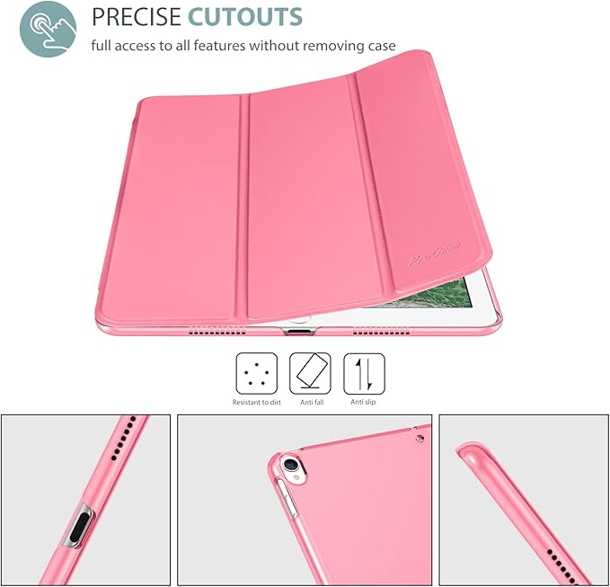 ProCase Smart Case for 10.5” iPad Air 3rd Generation 2019 / iPad Pro 2017, Slim Stand Cover with Translucent Frosted Back for iPad Air 3 -Melonpink