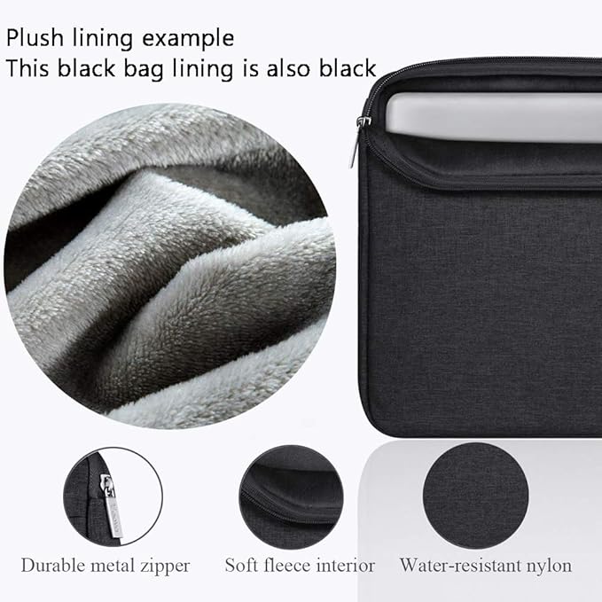 Voova Laptop Sleeve Carrying Case 13 13.6 Inch Compatible with MacBook Air 13 M1/M2/M3/M4, MacBook Pro 13/14, IPad Pro 13, Waterproof Slim Computer Cover Bag, Black