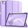 Akkerds for iPad Pro 11 Inch Case (M5/M4) 2025/2024 6th/5th Generation with Pencil Holder, for iPad Pro Case 11 Inch with Trifold Stand Protective Cover/Soft TPU Back, Auto Wake/Sleep, Lavender