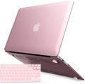 IBENZER Compatible with MacBook Air 11 Inch Case Model A1370 A1465, Soft Touch Plastic Hard Shell Case Bundle with Keyboard Cover for Mac Air 11, Rose Gold, A11MPK+1A
