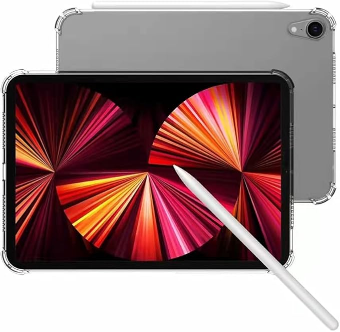 Clear Back Case for iPad 10.2 inch (2021/2020/2019), iPad 9th/8th/7th Generation Cover, Durable Transparent Soft Shockproof TPU Slim Lightweight [Corners Protection] Anti-Slip Case, Clear