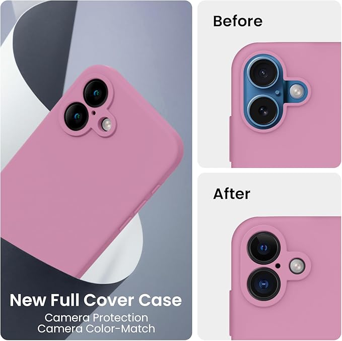 FireNova Designed for iPhone 16 Plus Case, Silicone Upgraded [Camera Protection] Case, Soft Anti-Scratch Microfiber Lining Inside, 6.7 inch, Lilac Purple