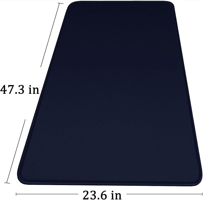 Large Gaming Mouse Pad with Stitched Edges, 47.3 X 23.6 in Desk Pad Durable Non-Slip Natural Rubber Base, Waterproof Computer Keyboard Mat for Esports Pros, Gamer, Desktop, Blue