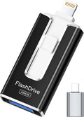 MFi Certified Flash Drive for iPhone iPad 256GB, Photo Stick for External Memory Storage, Easily Back Up and Save Photos Videos, USB Memory Stick Thumb Drive for iPhone/iPad/Android/PC (Black)