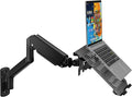 WALI Laptop Wall Mount, Single Monitor Arm for 17" Notebook and Up to 32" Screen, Full Motion Adjustable Monitor Wall Mount with Laptop Tray, VESA 75x75/100x100, Up to 15.4-22 Lbs (GSWM001LP), Black