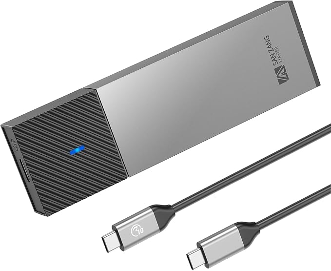 SAN ZANG MASTER M.2 NVMe SSD Enclosure With 10Gbps Transmission, USB 3.2 Adapter for 2230 2242 2260 2280 PCIe NVMe M-Key & M+B Key (Tool-Less, Type C to C)