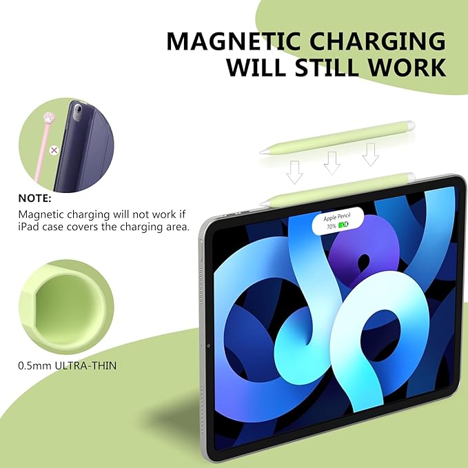 Silicone Case Compatible with Apple Pencil 2nd Generation, Pro - Cute Protective Cover Compatible with Apple Pen 2, Pencil Sleeve for ipad Pencil 2nd Gen, Shockproof Skin Accessories for iPad Pen