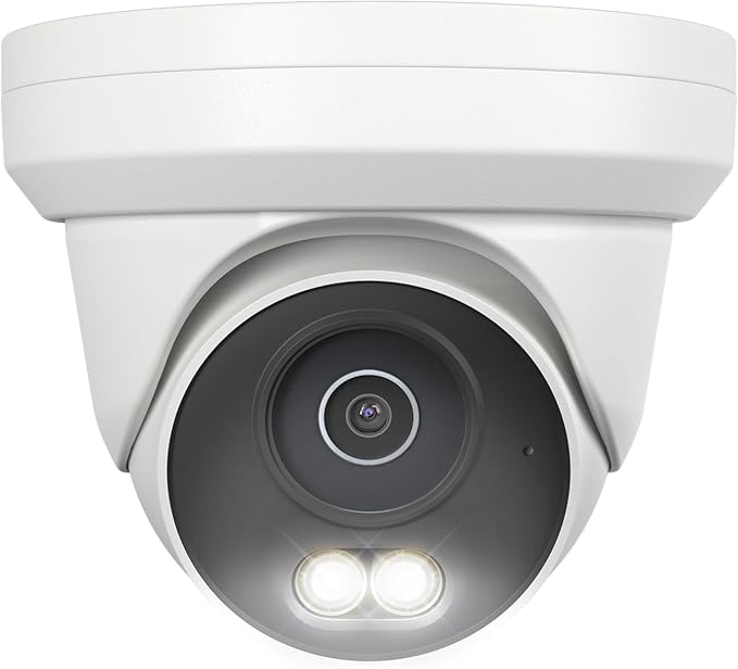 UNILOOK 4K PoE Security Camera, 8MP Turret IP Camera Outdoor Indoor Wired, 100ft Smart Color Night Vision, Human/Vehicle Detection, IP66 Built-in Audio, @20fps, Wide Angle, Metal Housing, NDAA