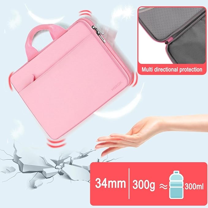 Hseok 13 14 inch Laptop Case Sleeve with Small Case,TSA Computer Handbag Compatible with MacBook Neo/Pro 14 M5/M4/M3/M2/M1,All Models 13.3" MacBook Air/Pro,XPS 13/14,Most 13-14 Notebooks,Pink