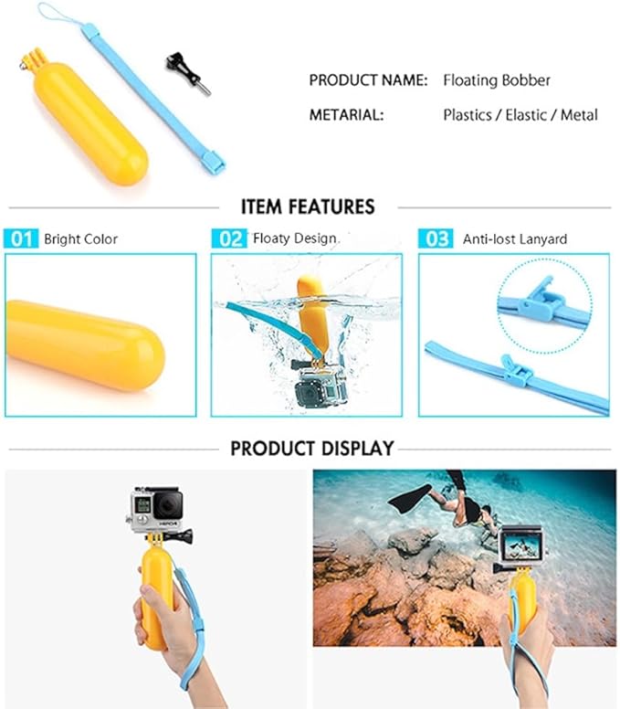 Reflex Camera 19-in-1 Action Camera Accessories Kit Compatible with GoPro Hero 13, 9-12, DJI Osmo Action 2, 3, 4, Pro 5, Insta360 Ace Pro/Ace Pro 2 and Other Sports Cameras & Durable Case