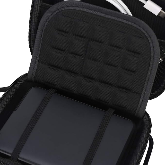 Lacdo Hard Drive Carrying Case for Western Digital WD Elements/WD My Passport/My Passport Ultra Portable External Hard Drive HDD 1TB 2TB 4TB 5TB 6TB USB 3.0 Protective Storage Travel Bag, Full Black