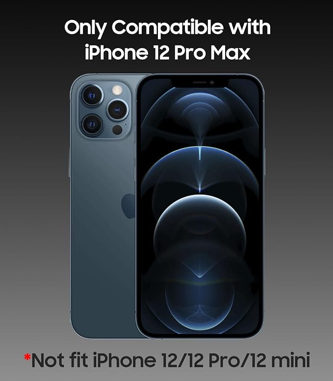 MAKAVO Magnetic for iPhone 12 Pro Max Case, Compatible with MagSafe, Built-in Camera Lens Protector, Logo View, Military Grade Drop Proof Phone Case Cover, Titanium Gray