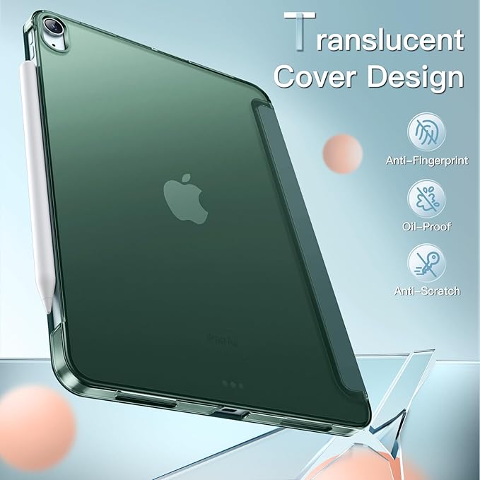JETech Case ONLY for iPad Air 11-Inch M4/M3/M2 (2026/2025/2024), iPad Air 5/4 (2022/2020 5th/4th Generation 10.9-Inch), Slim Stand Hard Back Shell Cover with Auto Wake/Sleep (Misty Blue)