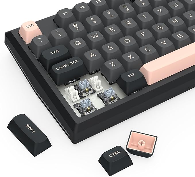 Redragon K687 PRO Wireless CNC Gasket Gaming Keyboard, 81 Keys Mechanical Keyboard w/Premium CNC Aluminum Board, Easy-Control Knob, 5-Layer Noise Dampening, Custom Linear Switch, Round PBT Keycaps