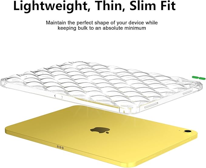 Clear Case for Apple iPad Air 5th/4th Generation 2022/2020 10.9 Inch Slim Lightweight Crystal Transparent Soft TPU Back Shockproof Cover Silicone Gel Rubber Shell for iPad Air 5/Air 4, Clear