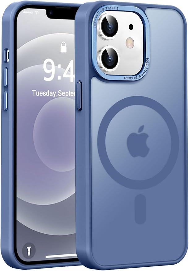Newfuture Designed for iPhone 12 Case/iPhone 12 Pro Case with Magnetic [13 FT Military Drop Protection] [Compatible with Magsafe] Translucent Shockproof with Anti-Fingerprint Phone Case, Light Blue