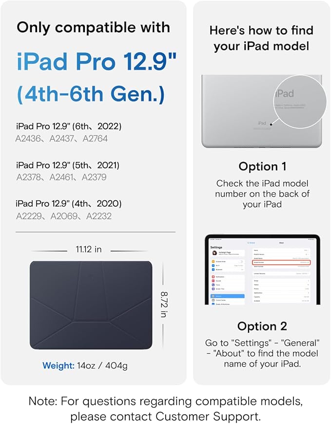 MOFT Dynamic Folio Case for iPad Pro 12.9" (6th 2022 | 5th 2021 | 4th 2020), Slim Magnetic Stand Case with 20+ Viewing Angles, Auto Wake/Sleep, Ultra Thin, Navy Blue x Oz Green