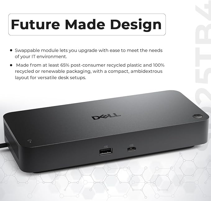 Dell SD25TB4 Pro Thunderbolt 4 Smart Dock - Supports 8k Display, 3 Years Warranty with 180W Adapter, HDMI, DisplayPort, Thunderbolt Cable, Cloth - USB C Docking Station Hub with Accessories