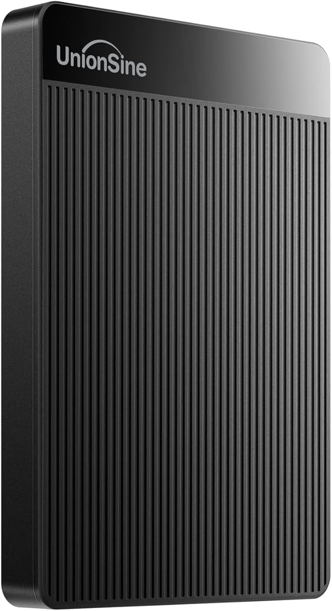 UnionSine 500GB Ultra Slim Portable External Hard Drive HDD-USB 3.0 for PC, Mac, Laptop, PS4, Xbox one, Xbox 360-(Black)