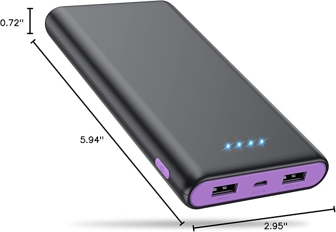 Ekrist Portable Charger Power Bank 25800mAh, Ultra-High Capacity Fast Phone Charging with Intelligent Controlling IC,2 USB Port External Cell Phone Battery Pack Compatible with iPhone,Android-Purple