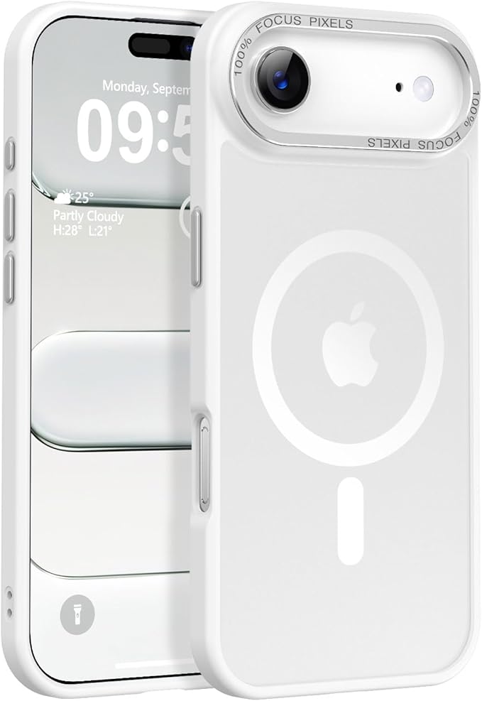 Newfuture Magnetic for iPhone Air Case [Compatible with Magsafe] [Military Grade Drop Protection] Translucent Matte Anti-Scratch Shockproof Protective Phone Cover 6.5 Inch, Frosted White