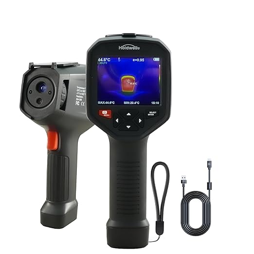 Thermal Imaging Camera, 384×288 IR Resolution, 3.5" 640×480 IPS, Manual Focus Thermal Imager with 5MP Visual Camera for HVAC Electrical Inspection