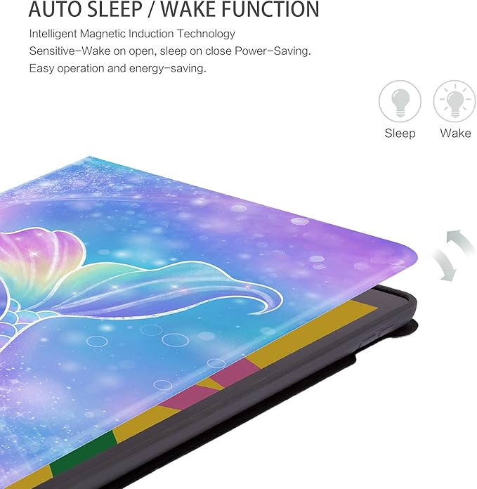 iPad 9th Generation Case, iPad Cases 9th Generation, iPad 8th Generation Case, ipad 7th Generation Cases 10.2 Inch for Kids Girls Multi-Angle Viewing with Adjustable Stand Auto Wake Sleep, Mermaid