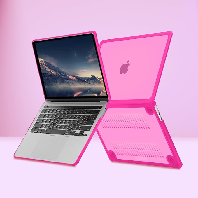 MOSISO Crack-Resistant Cover Compatible with MacBook Pro 13 inch Case M2 2026-2016 A2338 M1 A2251 A2289 A2159 A1989 A1708 A1706,Heavy Duty Shell with TPU Bumper&Keyboard Cover&ScreenFilm, Bright Rose