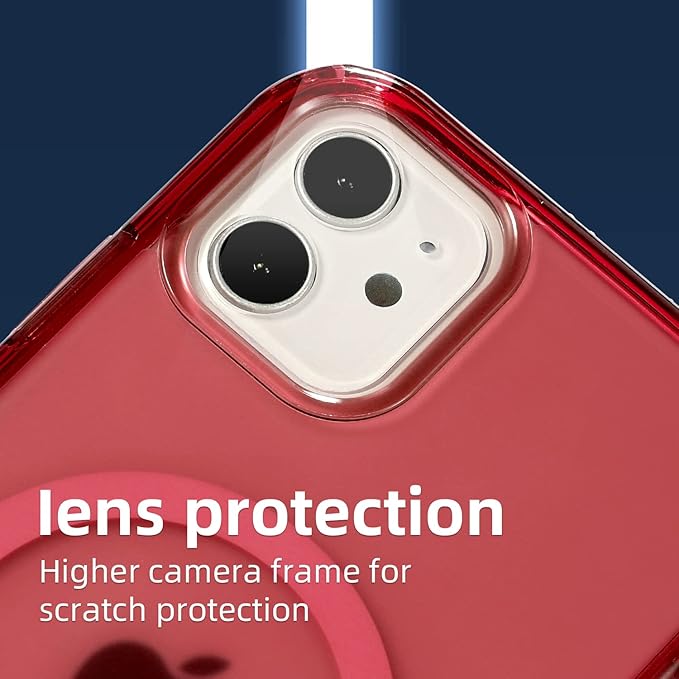 Magnetic Designed for iPhone 11 Case, [Military Grade Drop Tested] [Compatible with MagSafe] Slim Protective Translucent Matte Case for iPhone 11 Phone Case(6.1"), Matte Red