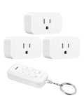 DEWENWILS Indoor Remote Control Outlet, Wireless Remote Outlets Switch, No Interference, 15A/1875W, 100FT RF Range, Compact Light Switch for Lamp,1 Remote 3 Outlets