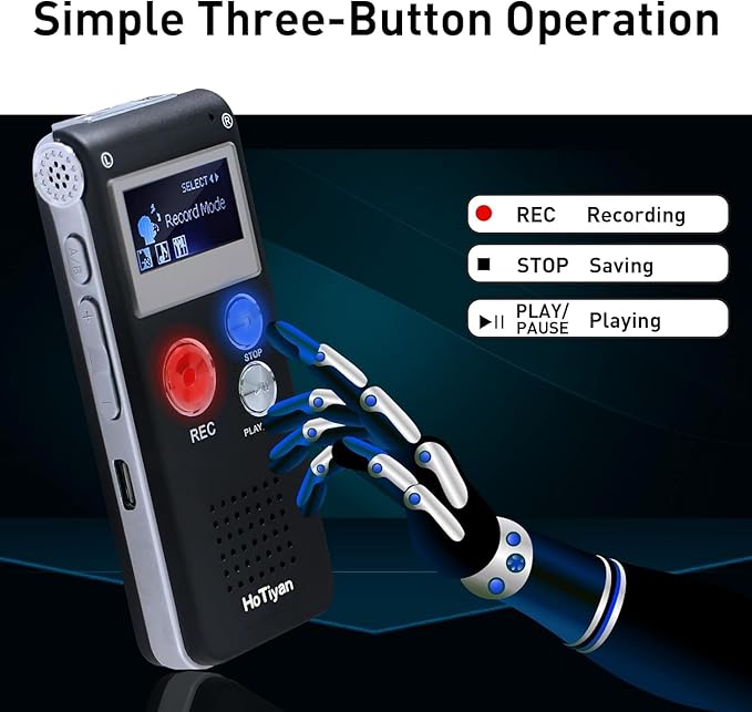 Digital Voice Recorder Audio Recording - 64GB Audio Recorder with Playback Voice Activated Recorder for Lectures Meetings Interviews Recording Device Tape Recorder with Microphone USB Cable MP3 Player