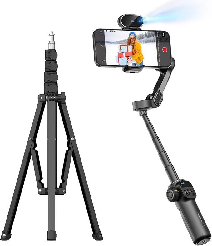 AOCHUAN 3-Axis Gimbal Stabilizer for Smartphone Smart X2 Black Kit & T20 Complete Tripod