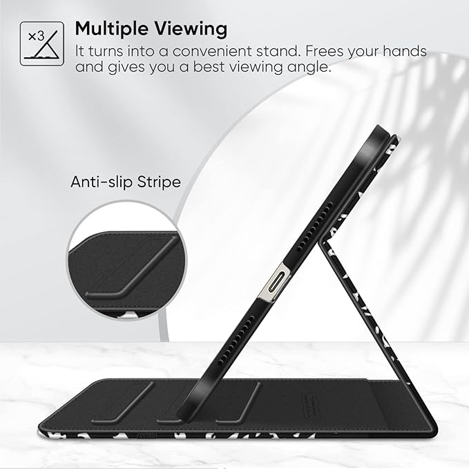 Fintie Folio Case for iPad Mini 7 (A17 Pro, 7th Generation) 2024 / iPad Mini 6 (6th Gen) 8.3 Inch, Multi-Angle Smart Stand Cover with Pencil Holder & Pocket, Auto Sleep/Wake, Composition Book
