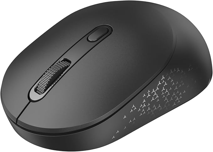 TECKNET Bluetooth Wireless Mouse, Bluetooth 5.2 & 2.4G USB-A Receiver, Compact & Portable, Silent Click, Ergonomic Symmetrical Design, 18-Month Battery, Adjustable DPI, Wide Compatibility - Black