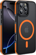 Strong Magnetic for iPhone 16 Pro Max case [10Ft Military-Grade Protection] Compatible with fit MagSafe Shockproof Slim Thin Cover case for iPhone 16 Pro Max 6.9 inch, Bumper Orange