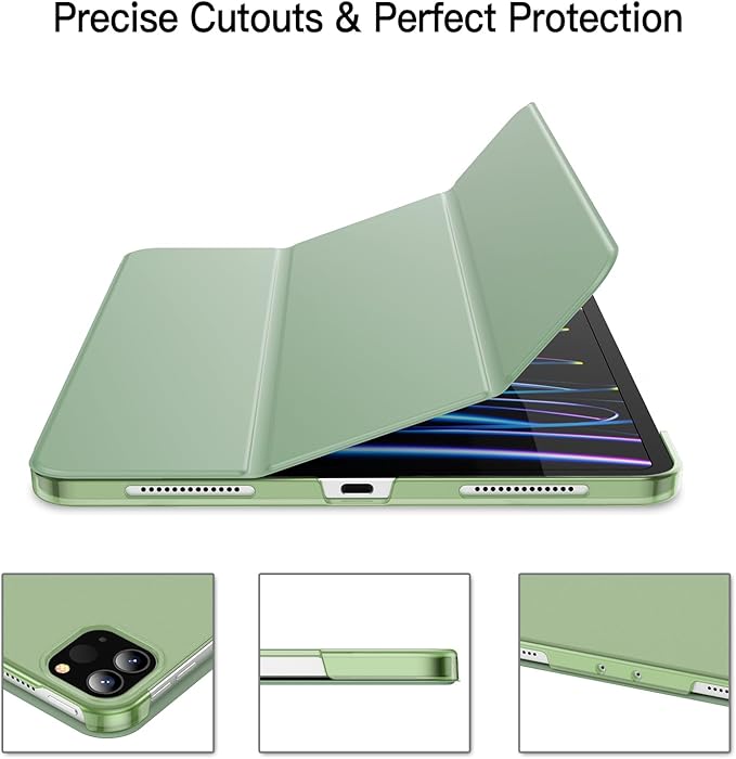 JETech Case for iPad Pro 11 Inch, 2022/2021/2020 Model, Slim Stand Hard Back Shell Smart Cover with Auto Wake/Sleep (Matcha Green)