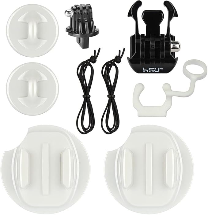 HSU Surf Mounts and Accessories for Ski, Snorkeling, Surfing, Wakeboarding Fitting GoPro Hero 13,12,11,10,9,8,7,6,5 Black, Silver, AKASO Campark, and Other Action Cameras (Surfing Kit)