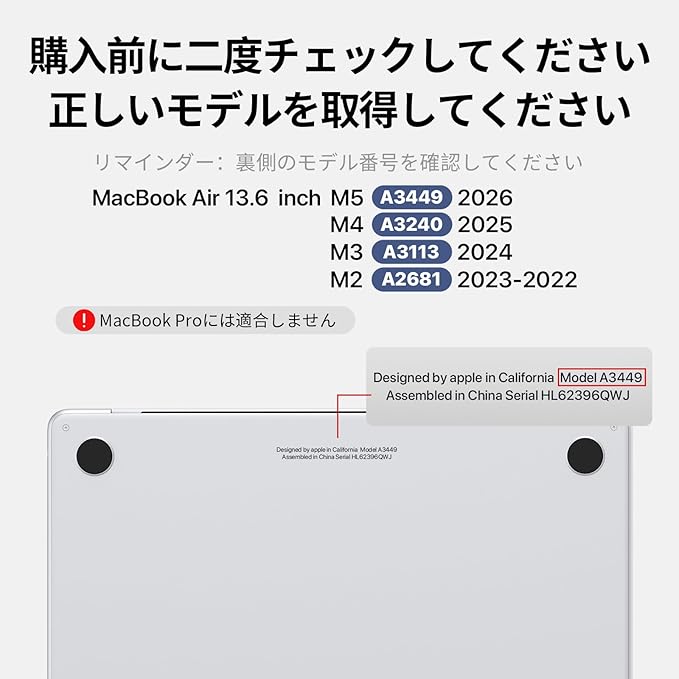 Soonjet Matte Case for MacBook Air 13/13.6-inch (M5/M4/M3/M2, 2022–2026 A3449 A3240 A3113 A2681), Lightweight | Scratch & Fingerprint Resistant | Closes Seamlessly | Ideal for Work, Travel & Study