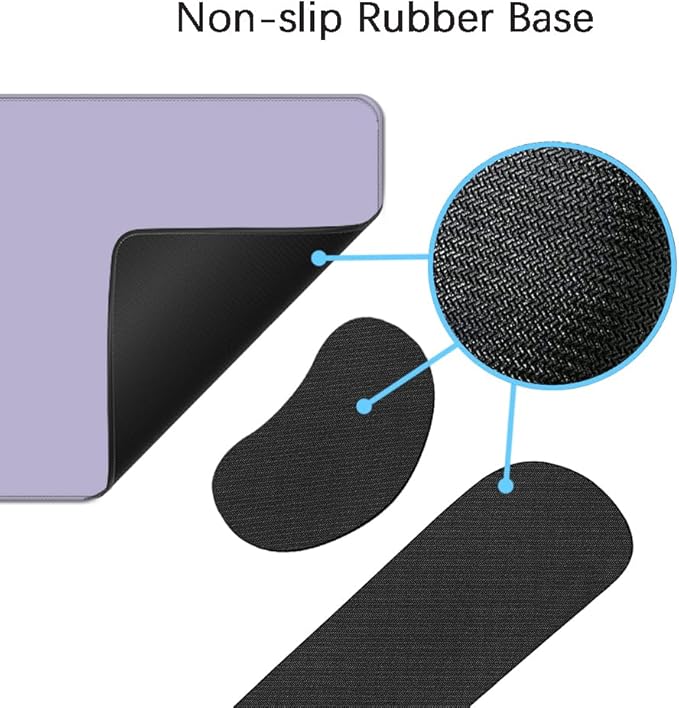 Desk Mat, Large Gaming Mouse Pad with Wrist Rest, 4 in1 XXL Mouse pad+Keyboard Wrist Rest+Mouse Pad Wrist Support+Cup Coaster Set, Ergonomic Desk Pad for Home Office, Purple
