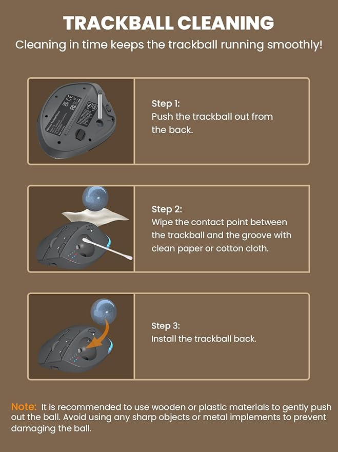 MAM1 Pro Wireless Trackball Mouse, Ergonomic Bluetooth Rechargeable Computer Mouse, Backlit Rollerball Thumb mice with 5 Level DPI, Adjustable Angle, 3 Devices Connection for PC, Windows - Gray Mouse