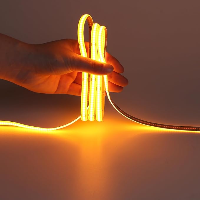 DC 5V USB COB Orange LED Strip Light USB Powered Dimmable IP65 Waterproof 6.6ft/2M 640LEDs with Dimmer High Brightness Flexible LED Tape Lights