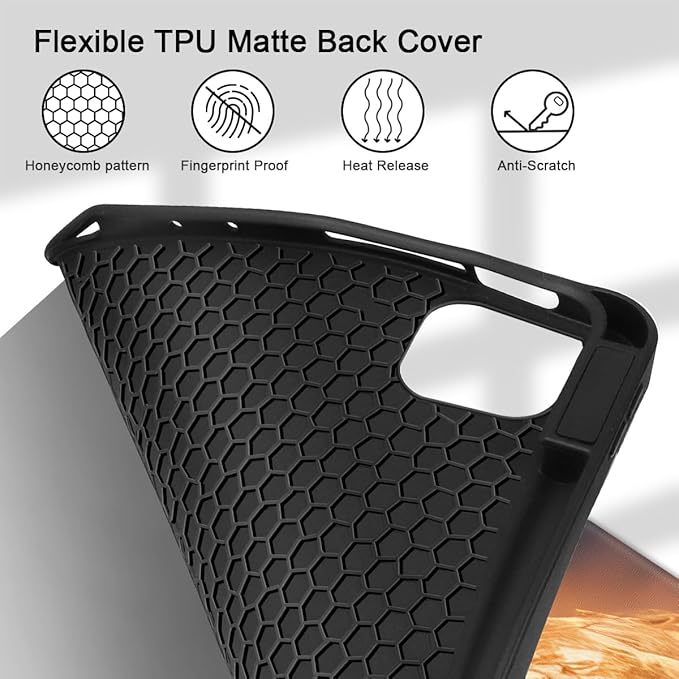 Tuiklo for iPad Pro 12.9 inch 6th / 5th / 4th / 3rd Generation 2022 2021 2020 2018 Release Case- Built in Pencil Holder Slim Protective Cover with Auto Wake/Sleep, Fire Dragon