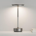 Cordless Table Lamps, LED Rechargeable Outdoor Waterproof Portable Touch Battery Table Lamps with Memory Function, Built-in 5000mAh,Battery for Patio/Campsite/Work(Silver)