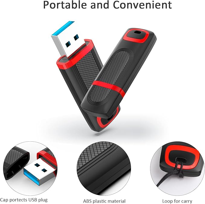 JUANWE 32GB Flash Drive 5 Pack, USB 3.0 Thumb Drives High Speed Memory Stick, Flashdrives Mutipack with LED Indicator for Data Storage, Bulk USB Drive 32GB×5 Pack, Blue