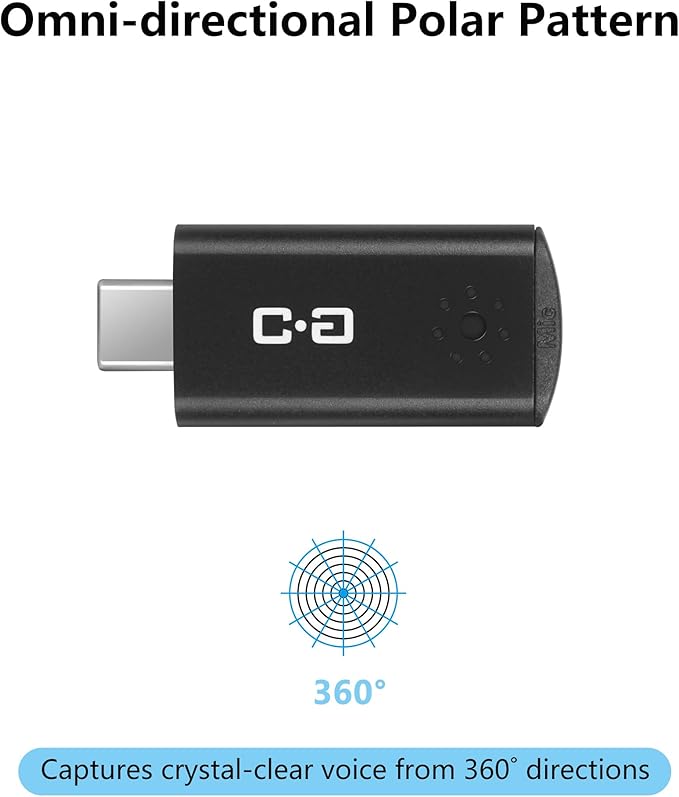 DUNGZDUZ USB C Mini Microphone for Mac mini M4/M4 Pro & MacBook | Plug-and-Play Condenser Mic, Compact & Portable, Clear Audio for Work & Study