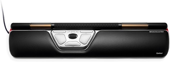 Contour RollerMouse Red Ergonomic Mouse for Shoulder Forearm Wrist Strain Relief for RSI Carpal Tunnel Centered Rollerbar 6 Customizable Buttons 10 Speed Settings Mac/PC Compatible - Wired - Regular