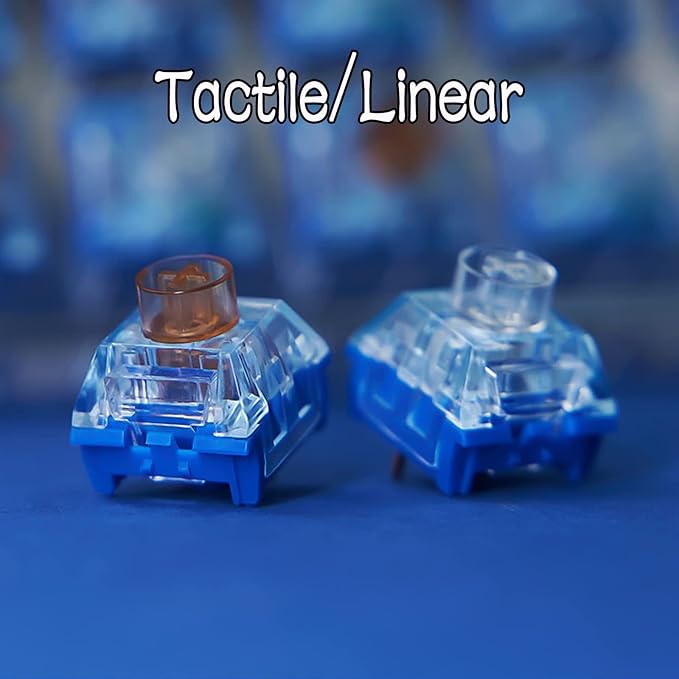 DRAOZA Kailh Deep Sea Silent Pro Whale Switch, Tactile Silent Switch, 45gf 60gf Tactile Force, Pre Lubed, Dustproof/Waterproof, 100M Life, 3-Pin for Hot Swap Mechanical Keyboard （Silent Whale 90pcs）