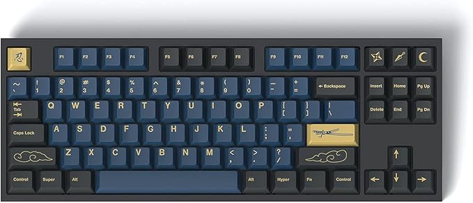 Drop Redsuns GMK Blue Samurai Custom Mechanical Keyboard Novelty Keycap Set - 39-Keys, Doubleshot ABS, Cherry Profile (Blue, Novelties) (MDX-35037-4)