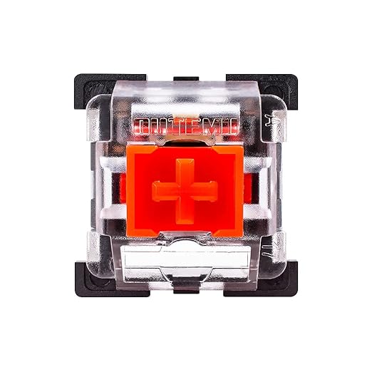 OUTEMU Red Switches, 3-pin Linear 45g Force Dustproof Hot-Swappable - Cherry MX Equivalent Switches for Mechanical Keyboard-Pack 65